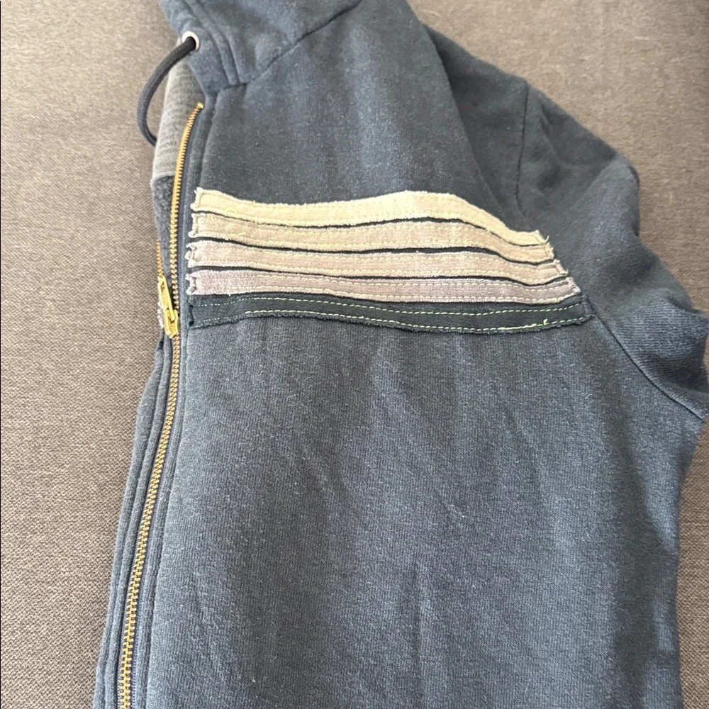 Aviator Nation navy blue stripe zip-up hoodie Men’s Large - Picture 6 of 7